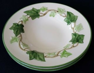 Franciscan Ivy Pattern 8 5/8 " Two Vintage Bowls Hand Decorated Usa