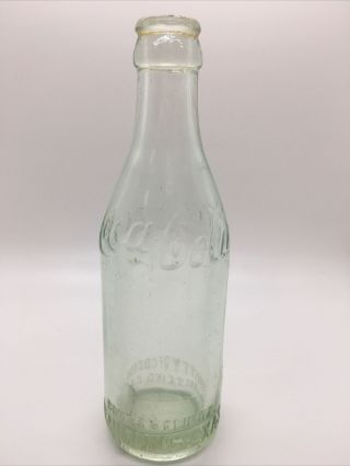 Vintage Beaumont,  Texas Aqua 6 Oz.  Straight Sided Script Coca - Cola Bottle