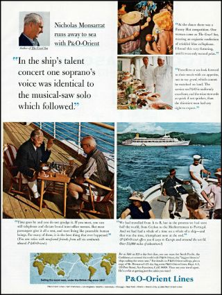 1966 Nicholas Monsarrat P&o Orient Lines Cruise Vintage 5 Photo Print Ad Adl35