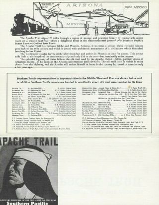 Southern Pacific Railroad Apache Trail Promotional Mailer