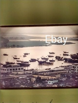 Vintage Hong Kong Macau Junk Boats In Harbor 35mm Photo Slide