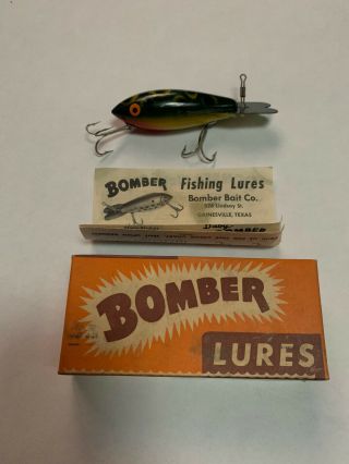 Vintage Wooden Bomber Fishing Lure " H D " 611 W/ Box & Paperwork Wow
