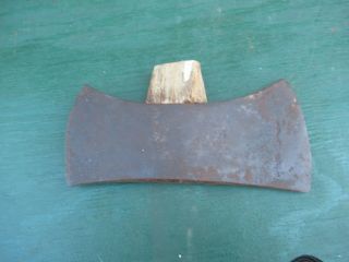 Antique Hewing Double Bit Axe Head 4 " Long Blade By 9 " Tool Signed Collins