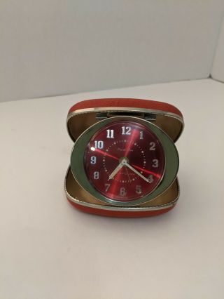 Vintage Westclox Travel Ben Alarm Clock Luminous Red Face