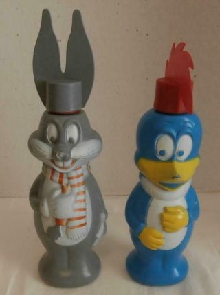 Vintage Soaky Bubble Bath Bottles Woody Woodpecker & Bugs Bunny