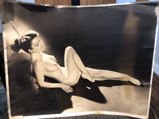 1920’s 30’s Female Nude Woman Art Deco Silver Gelatin Photo 16”x20”
