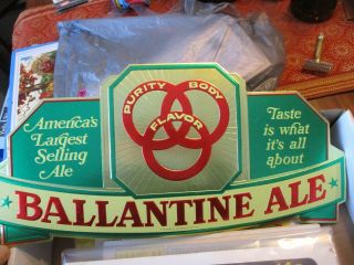 Vintage Ballantine Ale Cardboard Beer Sign " America 