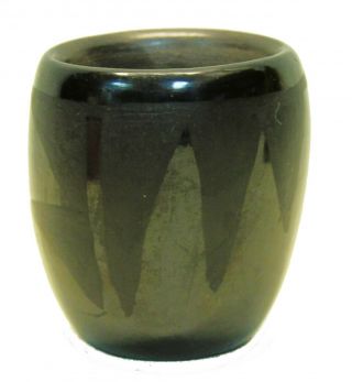 Vintage Native American Santa Clara Pueblo Black Indian Pottery Cabinet Vase