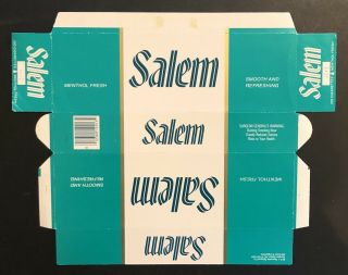Vintage 1980’s Salem Menthol Cigarette Carton Advertising Box