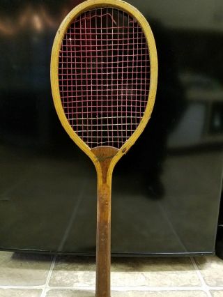 Rare Vintage Harvard Society Square Antiqu Wood Badminton Tennis Racket Lakewood
