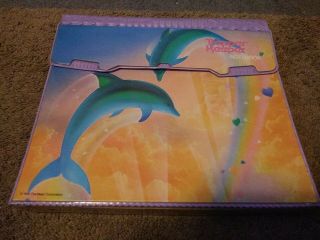 Vintage 1992 Dolphins Hearts 29096 Mead Trapper Keeper Notebook 3 Ring Binder