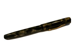 Antique - Mabie Todd & Co.  Swallow Marbled Fountain Pen W/14k M.  T.  Gold Nib No.  4