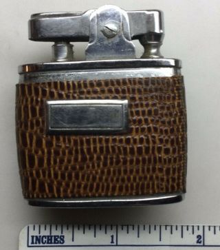 Vintage Continental Kwik - Fil Cigarette Lighter Initials Panel On Leather