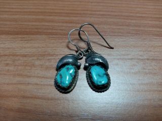 Vintage Myrtle.  925 Navajo Sterling Silver and Turquoise Earnings 2
