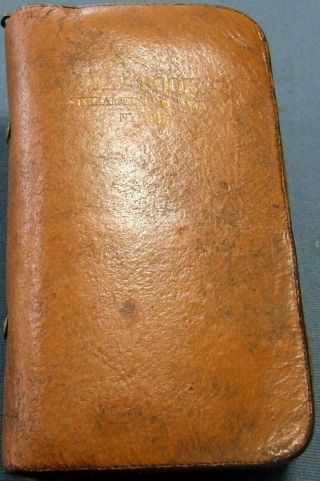 Vintage Zippered Brown Leather Fly Fishing Wallet With Flies