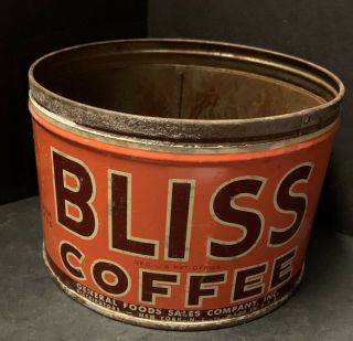 Vintage Bliss Coffee Tin 1 Lb Can No Lid