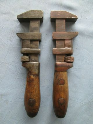 2 Vintage Monkey Pipe Wrenches Coes And P.  S.  & W.  6 1/2