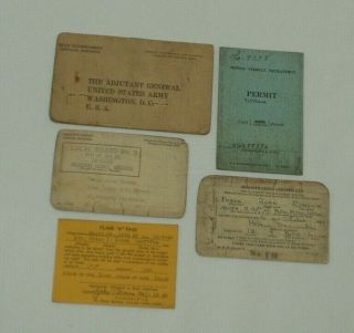 Vintage Wwii Personal Papers Of Named Soldier - Pay Record/classification/ " A " Pass