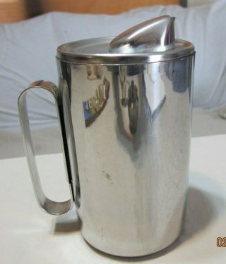 Vtg Stainless Steel Inox 18 - 10 Teapot Dispenser Or Creamer Made Italy 7 " High