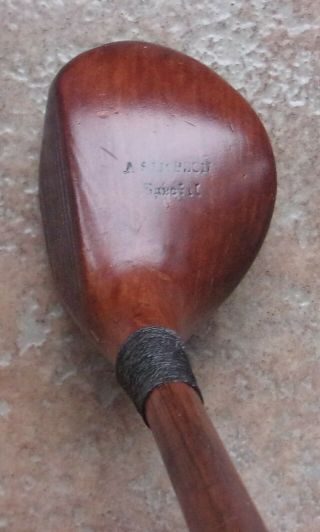 Antique Vintage A.  Simpson Special Hickory Wood Shaft Golf Club Brassie Spoon