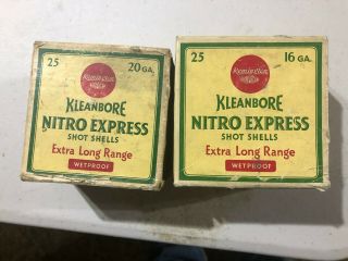 Remington Kleanbore Nitro Express Extra Long Range Empty 20 Gauge &16 Gauge