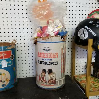 Vintage American Plastic Bricks Building Set 745 Halsam Products Plus Extra