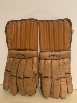 Vintage / Antique Leather ? Hockey Gloves - See Photos