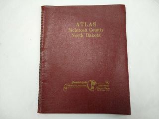 Vintage 1964 Mcintosh County North Dakota Atlas Land Owner History Research