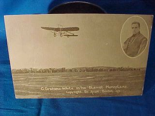1910 C.  Grahame White In His Bleriot Monoplane Aeroplane Real Photo Postcard