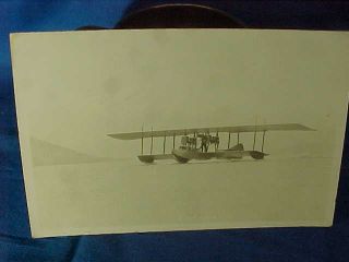 Early 20thc Glenn Curtiss W America Bi - Plane Keuka Lake Real Photo Postcard