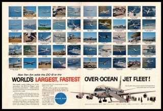 1960 Pan American Airlines Pan Am Douglas Dc - 8 Jet Clipper Fleet 2 - Page Print Ad