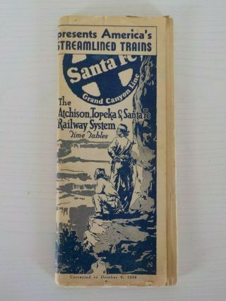 1938 At&sf Atchison,  Topeka & Santa Fe Railway System Railroad Time Table