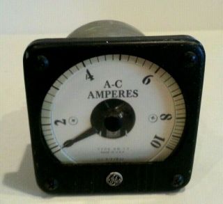 Vintage Ge General Electric 0 - 10 Amp Amperes Panel Meter Ab - 13 8ab 13abr5