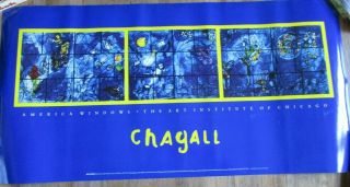 Vintage 1989 Marc Chagall America Windows Art Institute Of Chicago Poster