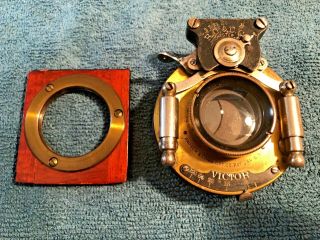 Antique Bausch & Lomb Brass Camera Lens,  Shutter,  Victor Rochester