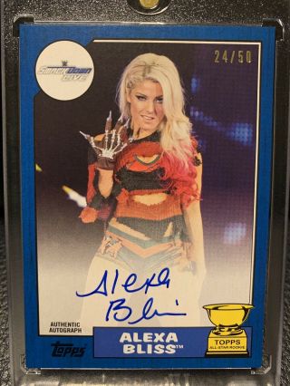 2017 Topps Wwe Heritage Alexa Bliss Autograph Blue On Card Auto /50