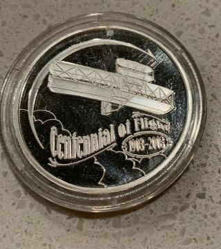 Centennial Of Flight 1903 - 2003 Wright Bros Kitty Hawk Plane and Coin. 2