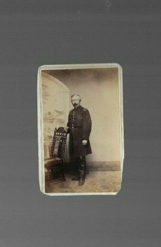 Vintage Cdv Real Photo Us Civil War High Ranking Officer In Uniform 1860s Union
