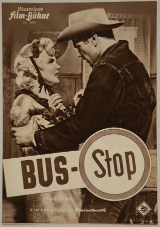 Vintage Rare 1950s German Bus Stop Movie Program Marilyn Monroe Don Murray Fine,