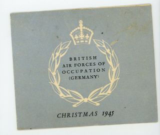 British Air Forces Occupation Germany Christmas Card 1945 Vintage Military Ww2