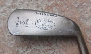 Antique Vintage Robert Condie St.  Andrews Hickory Wood Shaft Golf Club 3 Iron