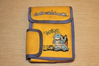 Pokemon Blastoise Pikachu Meowth Nintendo Gameboy Carrying Case Bag Vintage Read