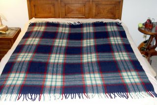 Vintage Wool Of The West 100 Wool Throw Blanket 53 By 65 Inches