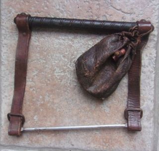 Antique Vintage Club Holder & Leather Golf Tee Pouch For Wood Shaft Clubs