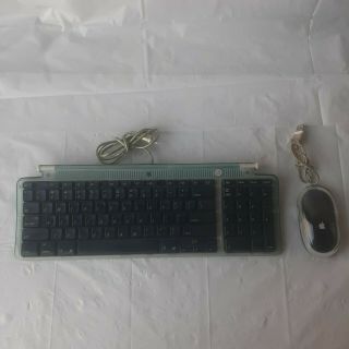 Vintage Apple Usb Keyboard M2452 & Pro Mouse M5769 For Imac G3 Blue 1998