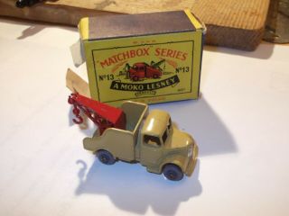 Vintage Matchbox Lesney Moko No13 Bedford Breakdown Truck Rare Model,  Box