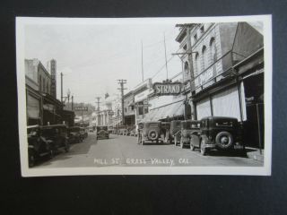 Old Vintage C.  1930 - Grass Valley Ca.  - Rppc Real Photo Postcard - Mill Street
