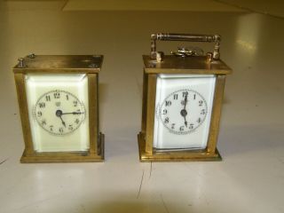 Antique Miniature Waterbury Carriage Clocks.  Neither Running