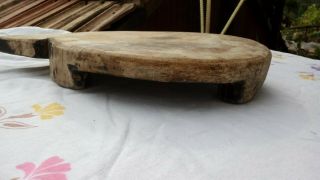 Antique Primitive Old Wooden Wood Bread Cutting Board Plate / Tray 19th