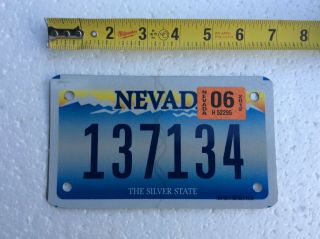 2012 Nevada Motorcycle License Plate 137134